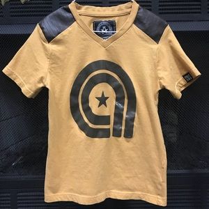 Tan & Chocolate AKADEMIKS V-neck T-Shirt